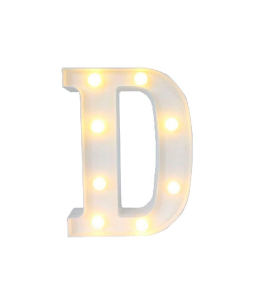 Lettera D Luminosa Con Luci Led A Batteria Decorazioni Per La Casa Dim. 22 Cm         