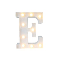 Lettera E Luminosa Con Luci Led A Batteria Decorazioni Per La Casa Dim. 22 Cm         