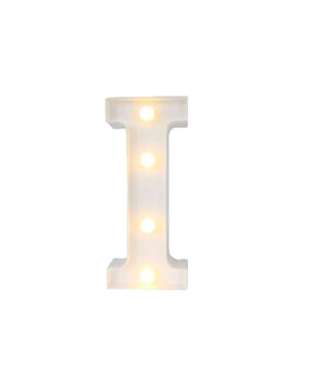 Lettera I Luminosa Con Luci Led A Batteria Decorazioni Per La Casa Dim. 22 Cm         