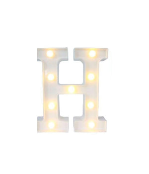 Lettera H Luminosa Con Luci Led A Batteria Decorazioni Per La Casa Dim. 22 Cm         