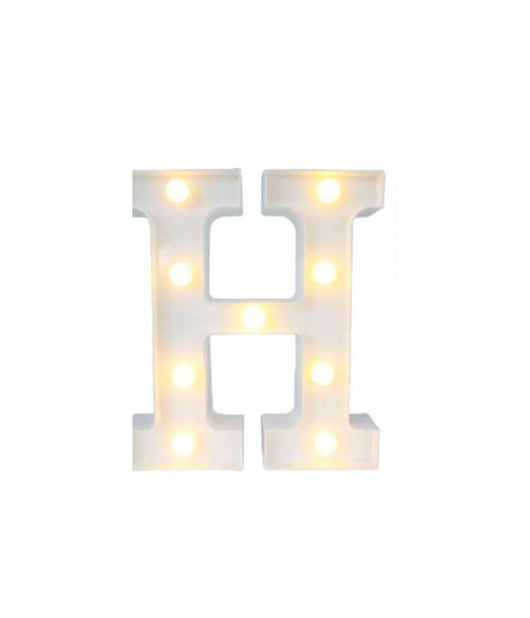 Lettera H Luminosa Con Luci Led A Batteria Decorazioni Per La Casa Dim. 22 Cm         