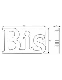 Targa Lettera in acciaio inox BIS H.76mm da avvitare con distanziatori - THIRARD