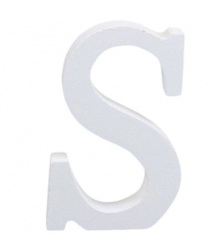 Lettera S In Legno Bianco 11cm Decorazione Confettata Matrimonio Compleanno Wedding         