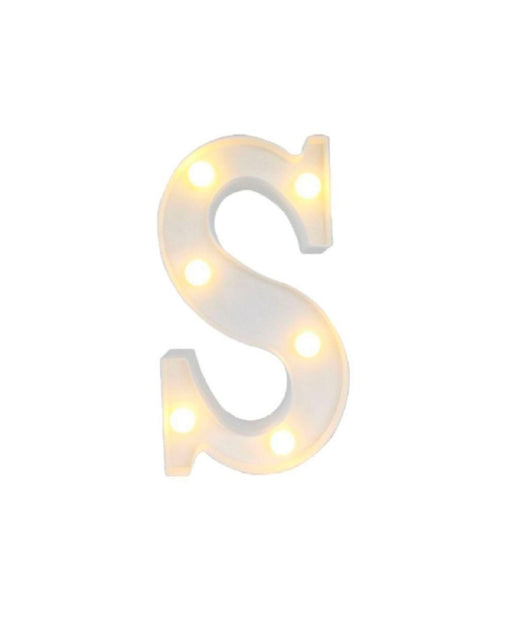 Lettera S Luminosa Con Luci Led A Batteria Decorazioni Per La Casa Dim. 22 Cm         