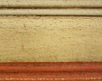 Letto sagomato matrimoniale avorio antico filo rosso in legno