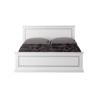 Letto matrimoniale shabby chic bianco legno massello