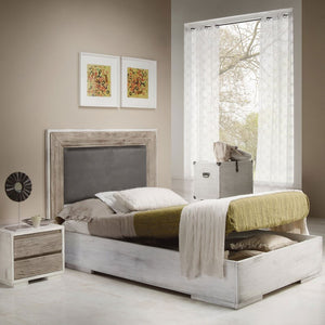 Letto shabby chic da 1 piazza e mezzo con contenitore