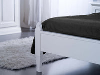 Letto matrimoniale shabby chic bianco legno massello 178x210x106 (2234) - Mobili 2G