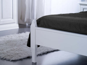 Letto matrimoniale shabby chic bianco legno massello 178x210x106 (2234) - Mobili 2G