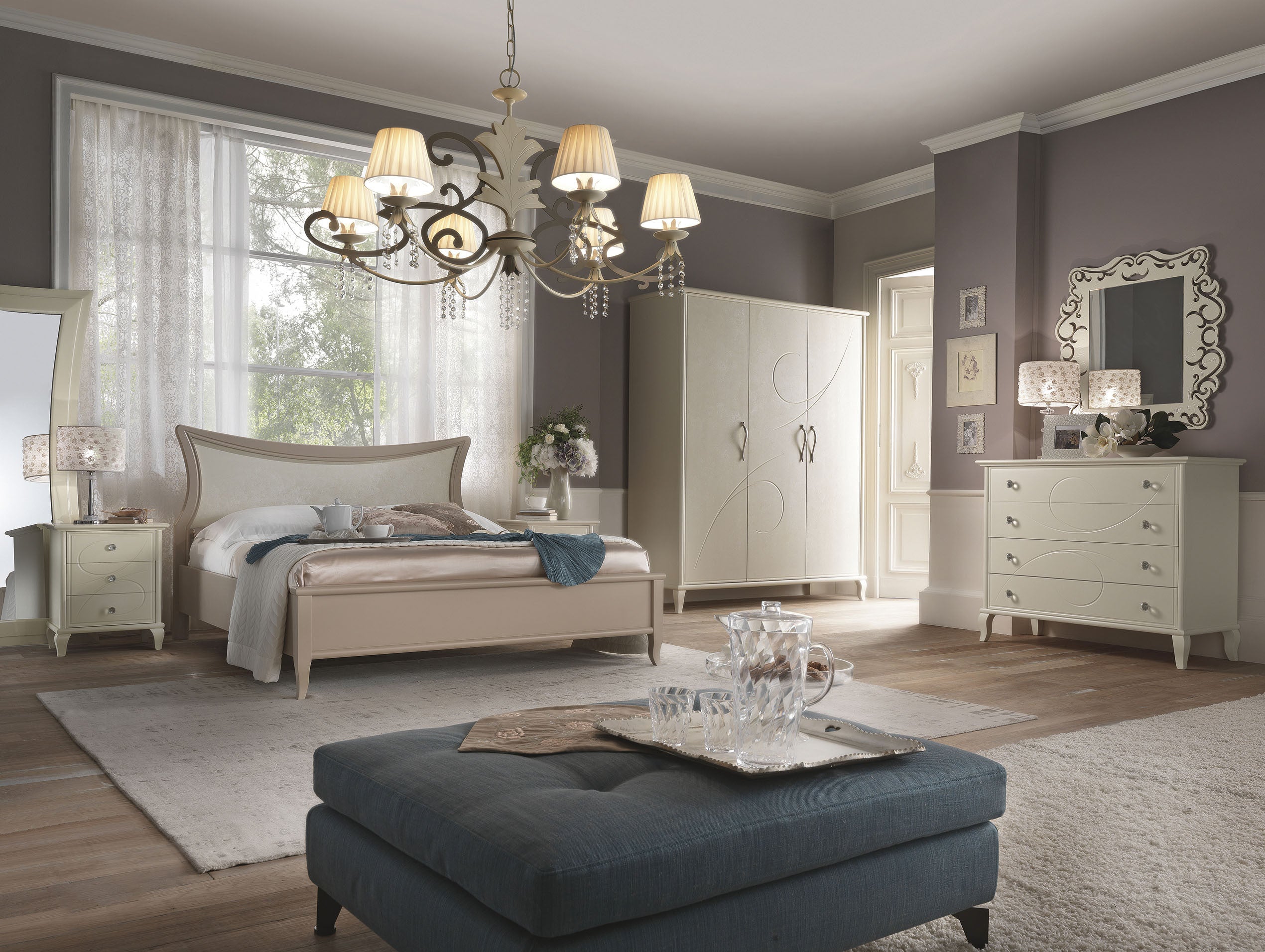 Letto sagomato matrimoniale tortora in legno