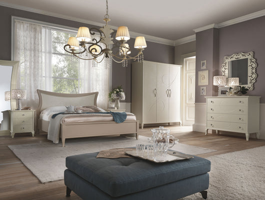 Letto sagomato matrimoniale tortora in legno