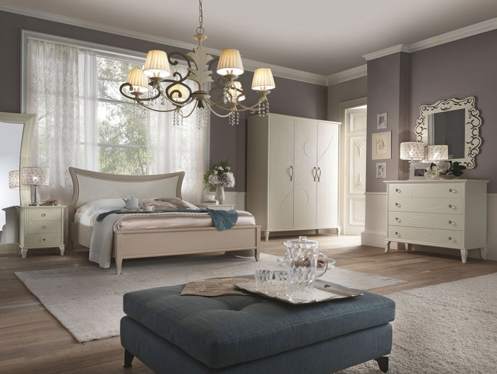 Letto sagomato matrimoniale tortora in legno