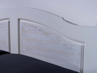 Letto matrimoniale shabby chic bianco legno massello 178x210x106 (2234) - Mobili 2G