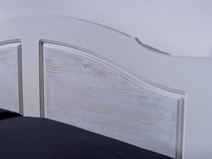 Letto matrimoniale shabby chic bianco legno massello 178x210x106 (2234) - Mobili 2G