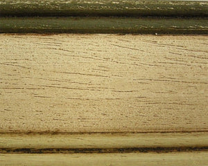 Letto  dritto matrimoniale avorio antico/verde in legno 173x209x107 (1472) - Mobili 2G