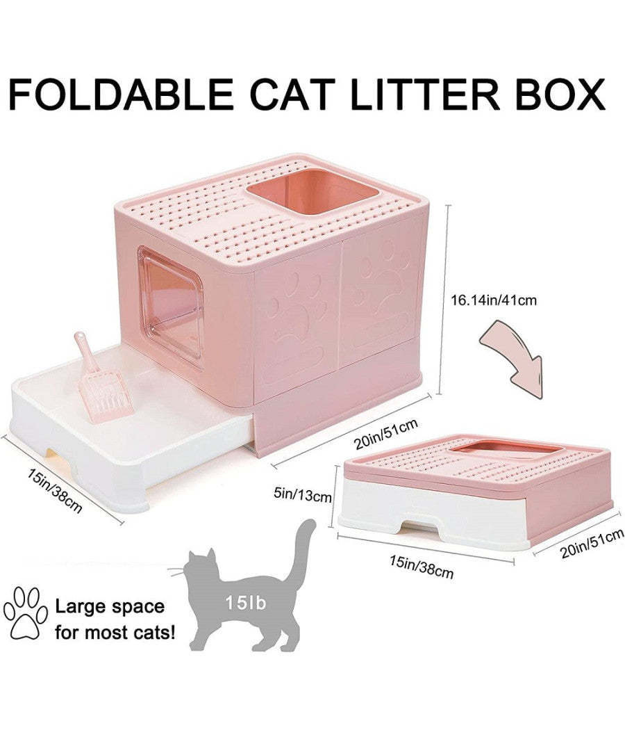 Lettiera Per Gatti Con Ingresso Dall'alto Coperchio Toilette Paletta In Plastica         
