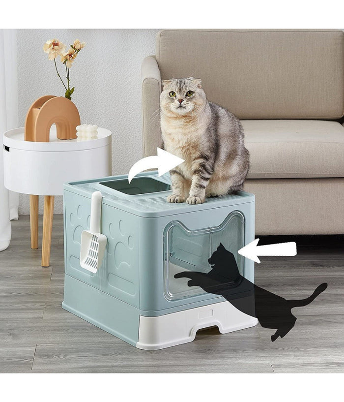 Lettiera Per Gatti Con Ingresso Dall'alto Coperchio Toilette Paletta In Plastica         