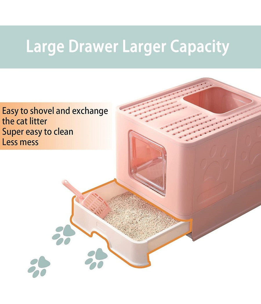 Lettiera Per Gatti Con Ingresso Dall'alto Coperchio Toilette Paletta In Plastica         