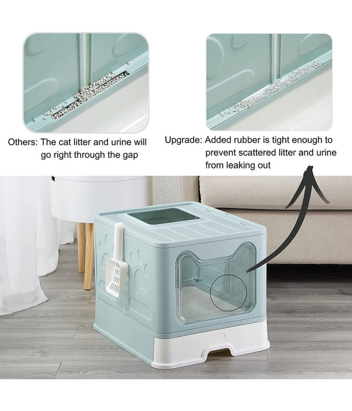 Lettiera Per Gatti Con Ingresso Dall'alto Coperchio Toilette Paletta In Plastica         