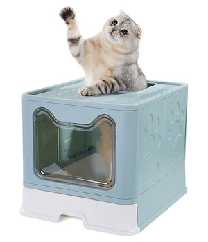 Lettiera Per Gatti Con Ingresso Dall'alto Coperchio Toilette Paletta In Plastica         