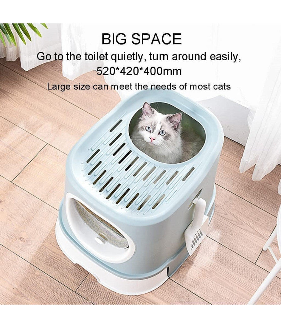 Lettiera Per Gatti Toilette Estraibile Cassetto Paletta Antispruzzo Sportello         