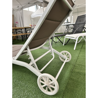 Lettino Con Ruote Alluminio Sandy/Text 2X1 Imbottito Tortora - 5 Posizioni Moia