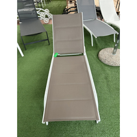 Lettino Con Ruote Alluminio Sandy/Text 2X1 Imbottito Tortora - 5 Posizioni Moia