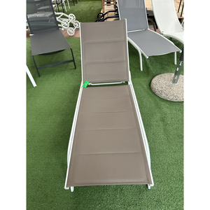 Lettino Con Ruote Alluminio Sandy/Text 2X1 Imbottito Tortora - 5 Posizioni Moia