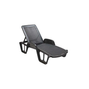 Lettino in Resina Effetto Rattan da Esterno Pieghevole e Impilabile Pool Antracite