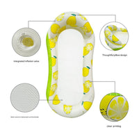 Trade Shop - Lettino In Rete Amaca Con Schienale Gonfiabile Piscina Motivo Limoni 178x80cm 628533 -
