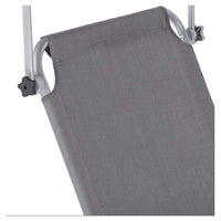 Trade Shop - Lettino In Textilene Con Parasole Grigio Mare Giardino Schienale Regolabile 281013 -