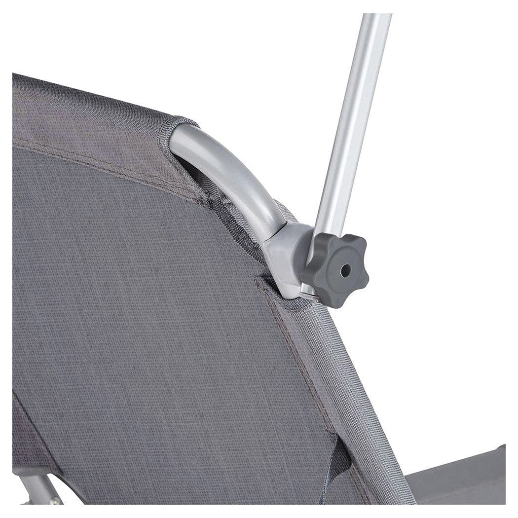 Trade Shop - Lettino In Textilene Con Parasole Grigio Mare Giardino Schienale Regolabile 281013 -