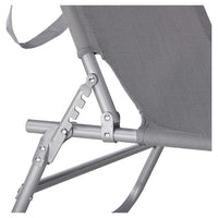 Trade Shop - Lettino In Textilene Con Parasole Grigio Mare Giardino Schienale Regolabile 281013 -