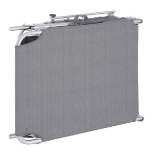 Trade Shop - Lettino In Textilene Con Parasole Grigio Mare Giardino Schienale Regolabile 281013 -