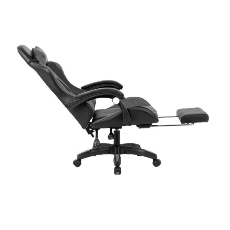 Sedia/Poltrona Gaming Ergonomica Massaggiante Reclinabile con Poggiapiedi Poggiatesta e Supporto Lombare Braccioli X Gamer con Ruote Girevoli Nero/Grigio HLD-920 (Nero/grigio)