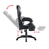 Sedia/Poltrona Gaming Ergonomica Massaggiante Reclinabile con Poggiapiedi Poggiatesta e Supporto Lombare Braccioli X Gamer con Ruote Girevoli Nero/Grigio HLD-920 (Nero/grigio)