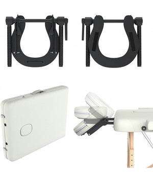 Lettino Massaggio Professionale 2 Zone In Legno, Pieghevole E Portatile X Estetiste, Massaggiatori Tattoo cod-01 - Colore Panna