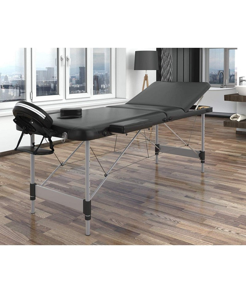 Lettino Massaggio Professionale 2 Zone In Legno, Pieghevole E Portatile X Estetiste, Massaggiatori Tattoo cod-01 - Colore Panna