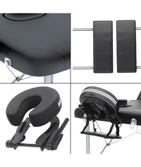 Lettino massaggio professionale 3 zone in alluminio  pieghevole e portatile x estetiste, massaggiatori Tattoo  cod-03 - Colore Nero