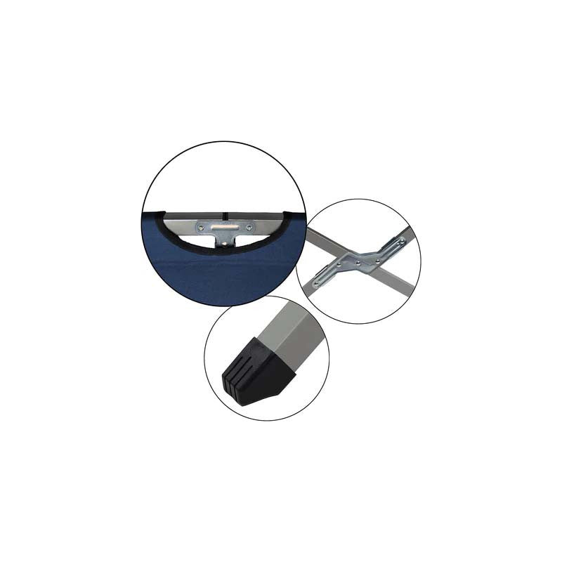 Lettino Pieghevole Struttura in Alluminio con Borsa per Trasporto Camping Safari Blu