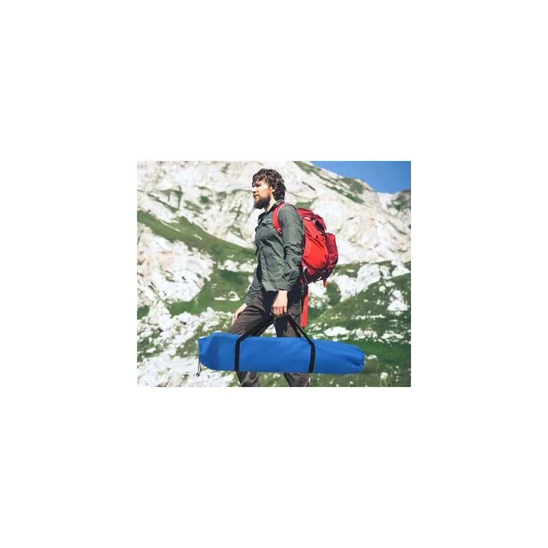 Lettino Pieghevole Struttura in Alluminio con Borsa per Trasporto Camping Safari Blu