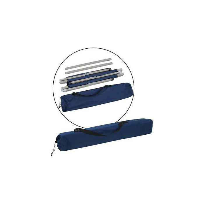 Lettino Pieghevole Struttura in Alluminio con Borsa per Trasporto Camping Safari Blu