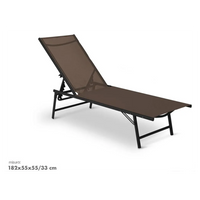 Trade Shop - Lettino Sdraio Mare Prendisole Reclinabile Pieghevole Praiano Piscina Sedia In Textilene - Marrone