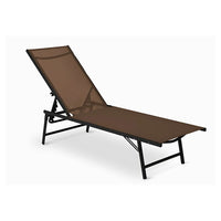 Trade Shop - Lettino Sdraio Mare Prendisole Reclinabile Pieghevole Praiano Piscina Sedia In Textilene -