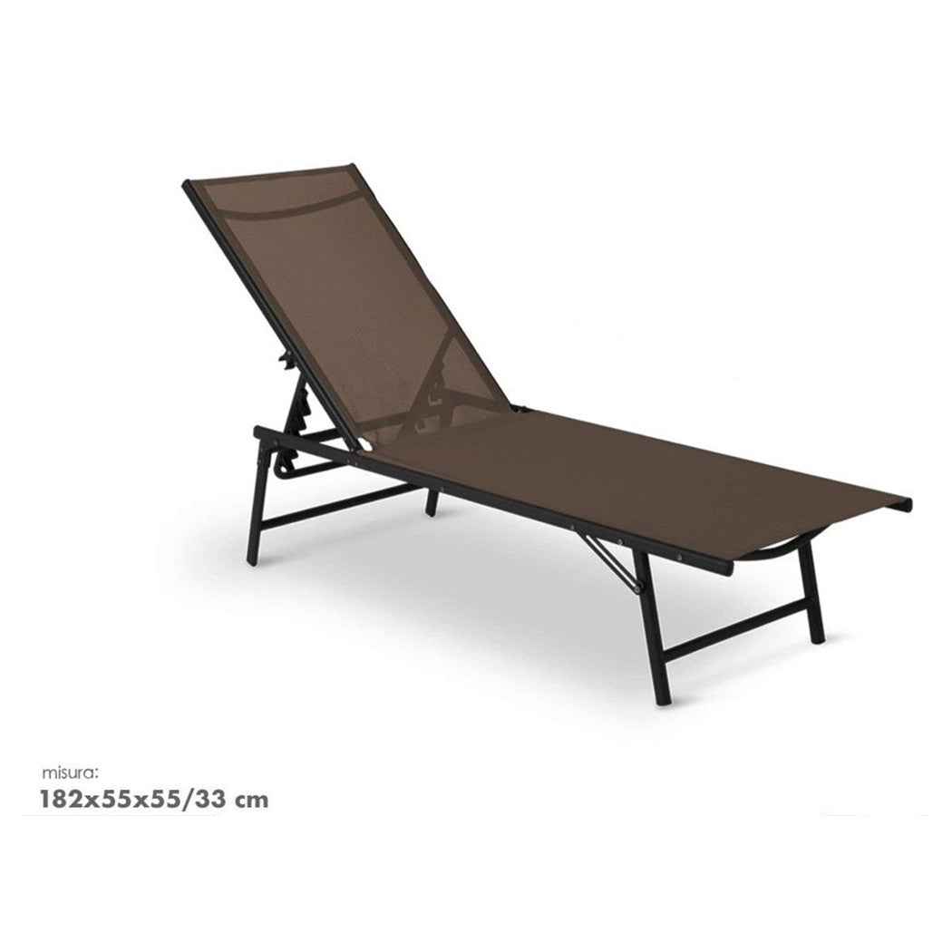 Trade Shop - Lettino Sdraio Mare Prendisole Reclinabile Pieghevole Praiano Piscina Sedia In Textilene -