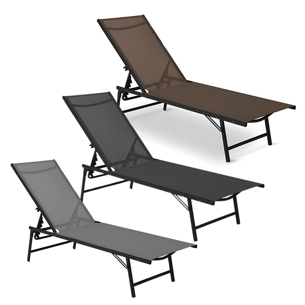 Trade Shop - Lettino Sdraio Mare Prendisole Reclinabile Pieghevole Praiano Piscina Sedia In Textilene -