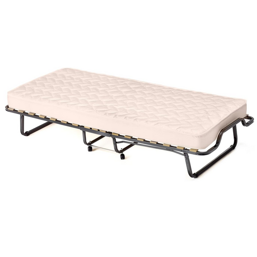 Lettino con ruote materasso in memory foam e capacit¨¤ di 120kg-Letto pieghevole con struttura metallica Beige
