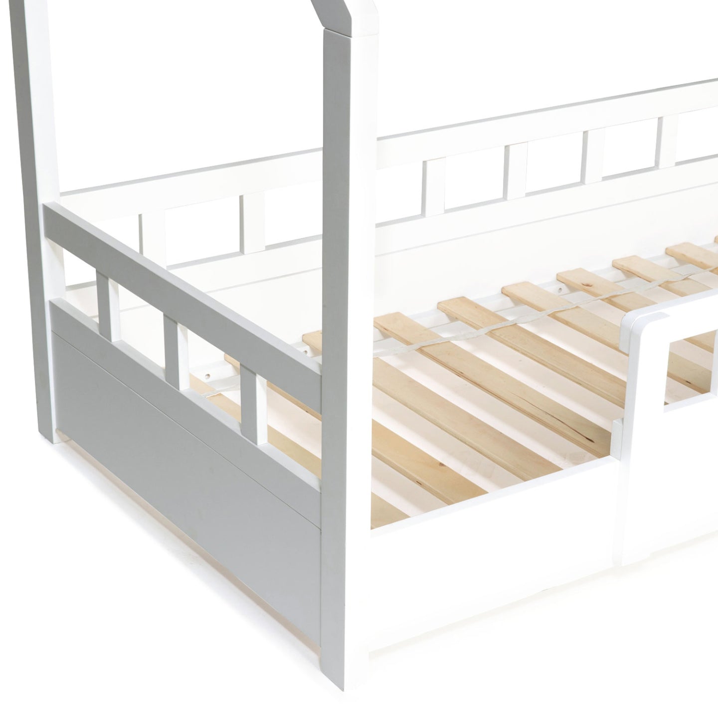 IDMarket - Letto a capanna per bambini 80 x 160 CM NEREE bianco con struttura letta e sponde