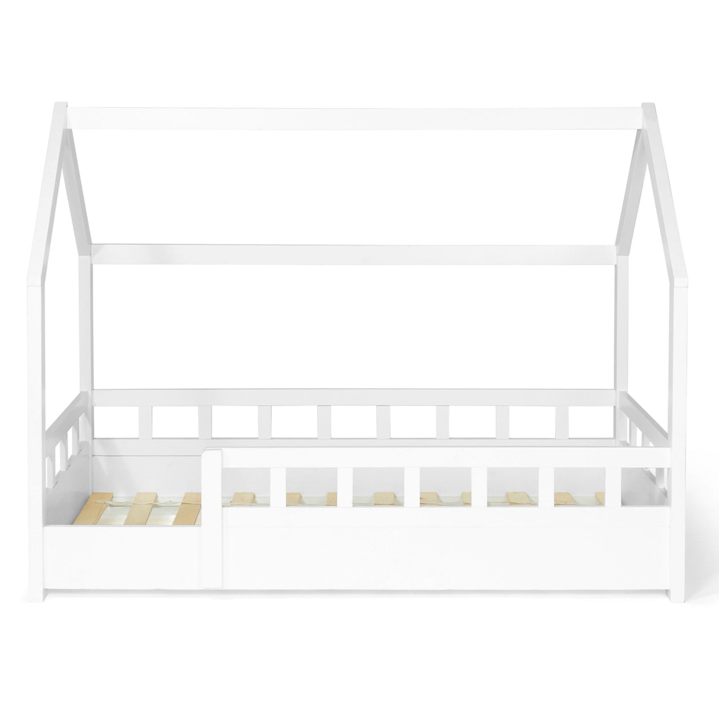 IDMarket - Letto a capanna per bambini 80 x 160 CM NEREE bianco con struttura letta e sponde
