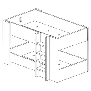Letto a castello 2087 rovere grigio e lime 196.5x108x5x145.6H